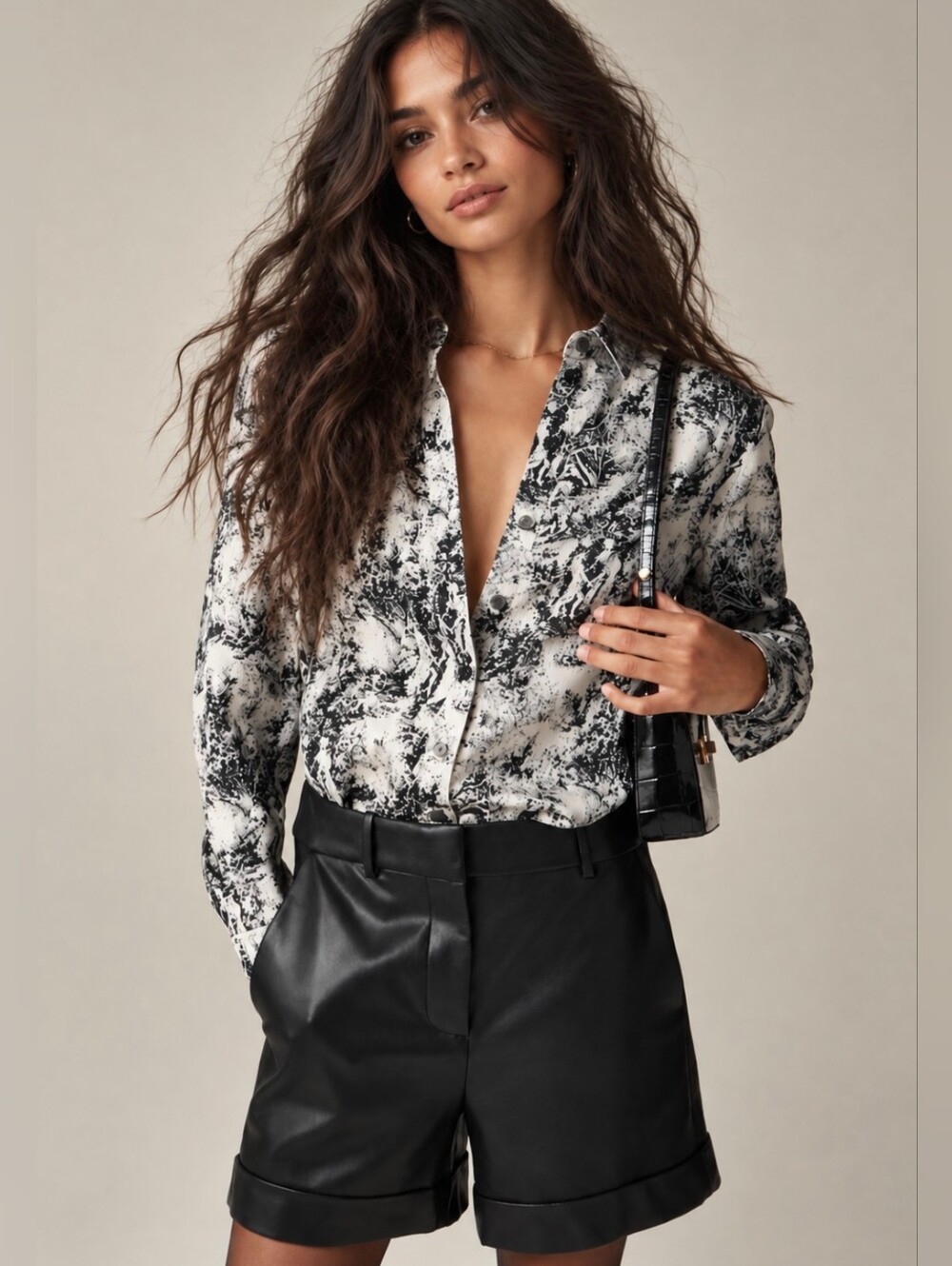 J. Crew Toile Print Drapey Button Down Shirt Top Size XL